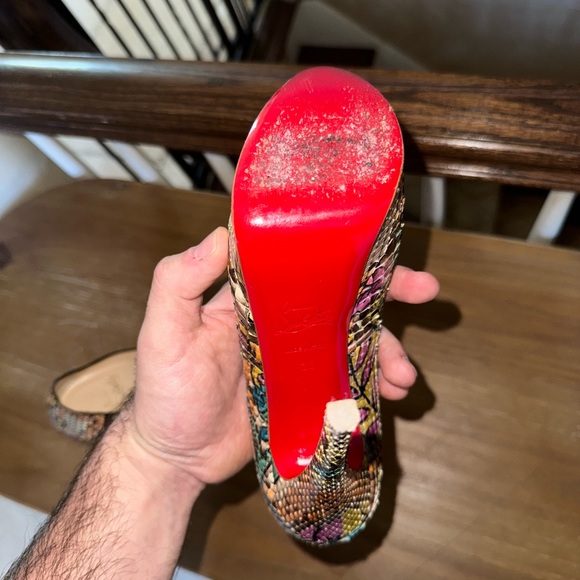 Christian LOUBOUTIN ~ Real PYTHON open toes Bianca Pumps ~ US: 6;EU:36*AUTHENTIC - Picture 9 of 9